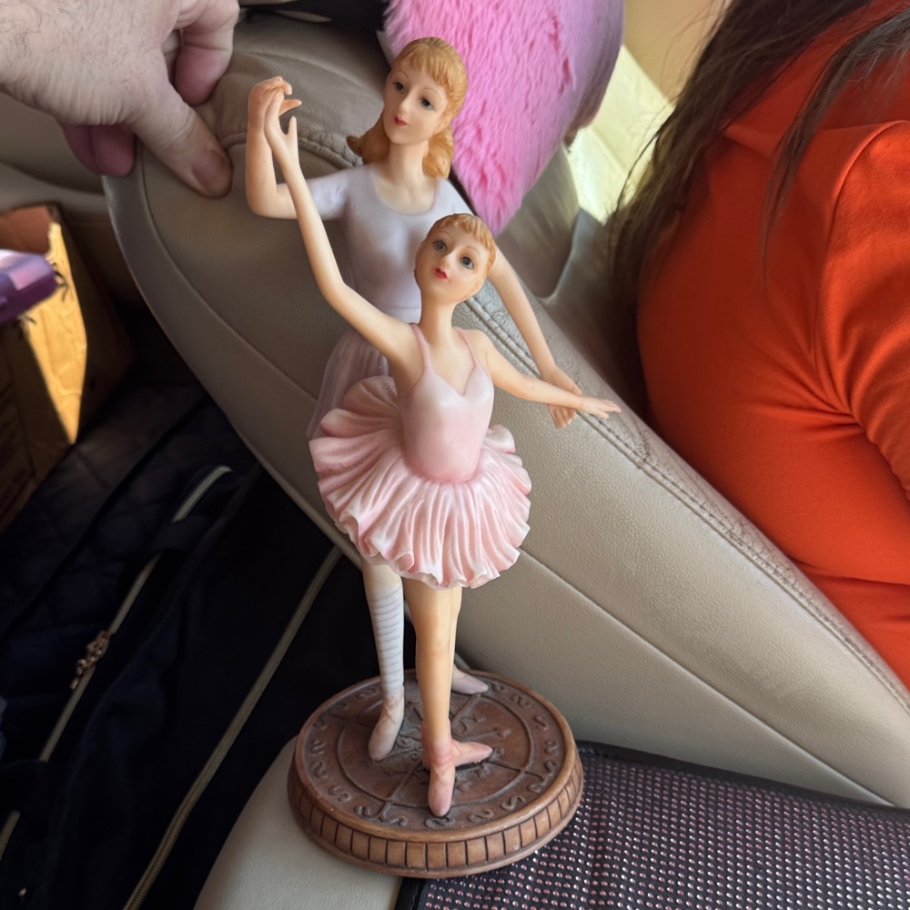 Vintage 1980s 12” Elegant Ballerina Figurine in Pink and White